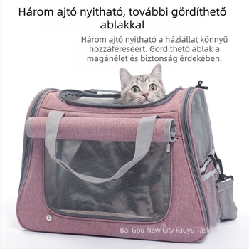 Határokon átnyúló forró macskatáska kimenő hordtáska nagy kapacitású lélegző macskaketrec kutya keresztpántos hordozható kisállattáska nagykereskedelem