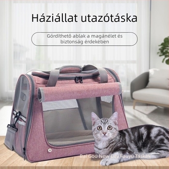 Határokon átnyúló forró macskatáska kimenő hordtáska nagy kapacitású lélegző macskaketrec kutya keresztpántos hordozható kisállattáska nagykereskedelem