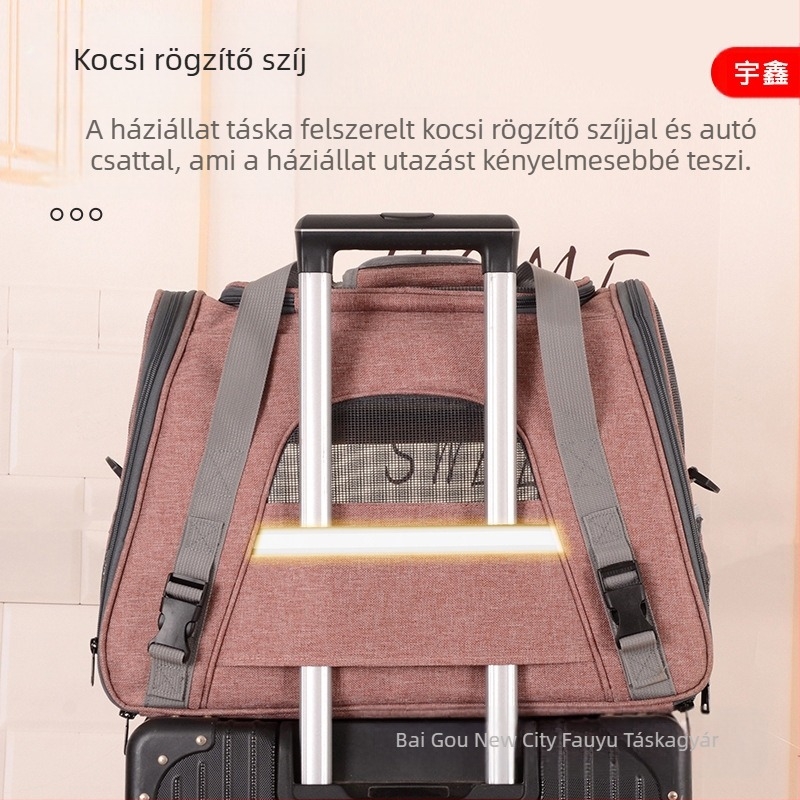 Határokon átnyúló forró macskatáska kimenő hordtáska nagy kapacitású lélegző macskaketrec kutya keresztpántos hordozható kisállattáska nagykereskedelem