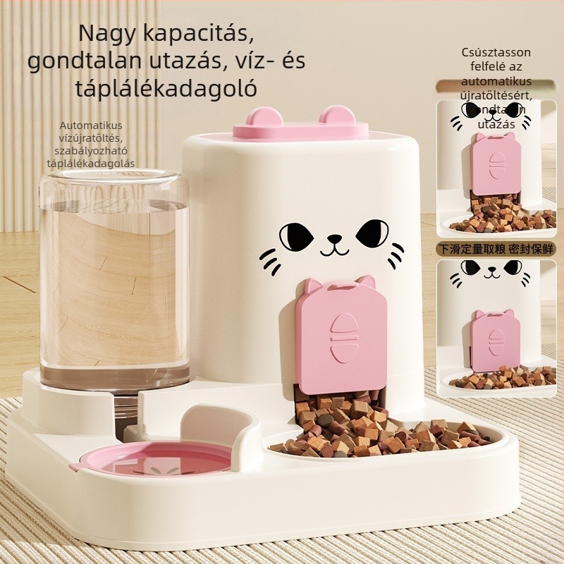 Macskaetető Vízeledel Integrált etetőtál Száraz és nedves elválasztás Kutyatál Macskatál Ételtároló tál háziállatoknak