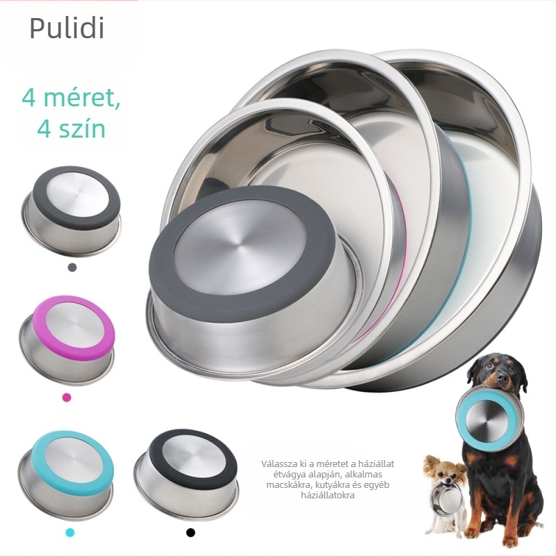 Amazon forró szilikon kisállat tál rozsdamentes acél kutyatál rizstál etetés ivóvíz nagykereskedelmi kisállat kellékek macskatál