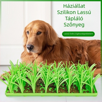 Új kisállat szilikon kutya lassú étel szőnyeg kreatív fű macska kutya tapadókorong csúszásmentes étel szőnyeg kisállat szippantás szőnyeg