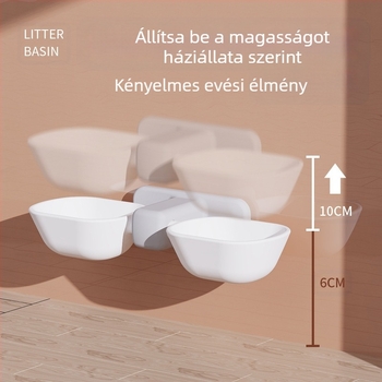 Ütésmentes, falra szerelhető macskatál a felborulás megakadályozása és a nyakgerinc védelme érdekében, macskaeledel-tál, automatikus ivóvíz-függő dupla tál macskáknak és háziállatoknak