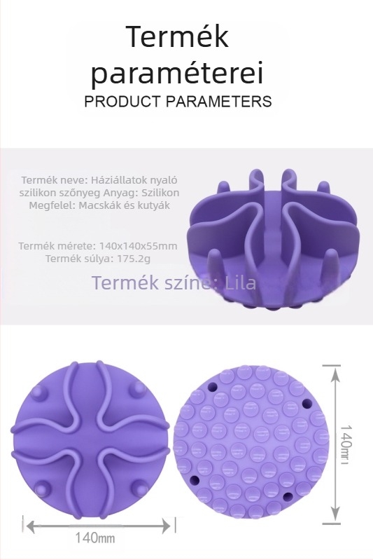 Új termék raktáron Kisállat szilikon nyalótál, tapadókorongos kutyaeledel-elválasztó szőnyeg, fulladásgátló lassú eledelű tál kisállatoknak