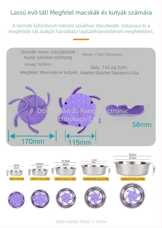 Új termék raktáron Kisállat szilikon nyalótál, tapadókorongos kutyaeledel-elválasztó szőnyeg, fulladásgátló lassú eledelű tál kisállatoknak