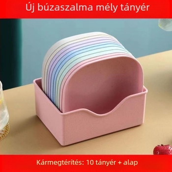 Csontköpő tál Háztartási csonttál Csonttál Kreatív műanyag tál Kis tál talppal Japán stílusú étkezőasztal Búzaszalma