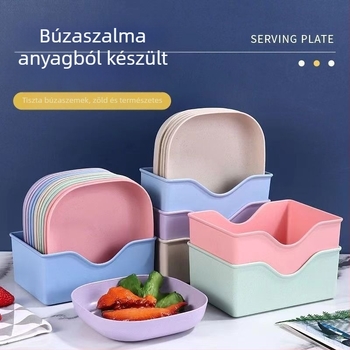 Csontköpő tál Háztartási csonttál Csonttál Kreatív műanyag tál Kis tál talppal Japán stílusú étkezőasztal Búzaszalma