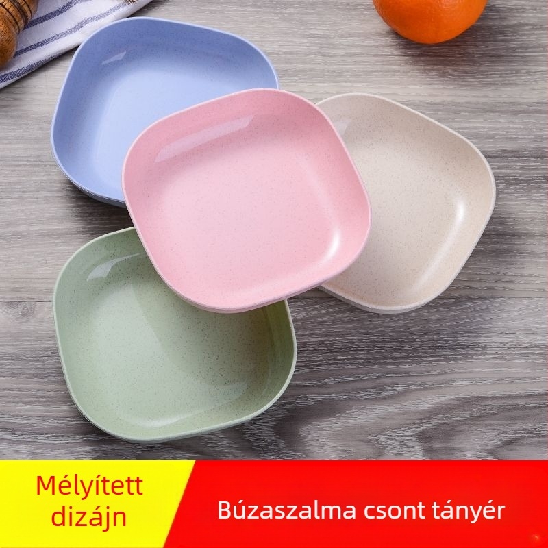 Csontköpő tál Háztartási csonttál Csonttál Kreatív műanyag tál Kis tál talppal Japán stílusú étkezőasztal Búzaszalma