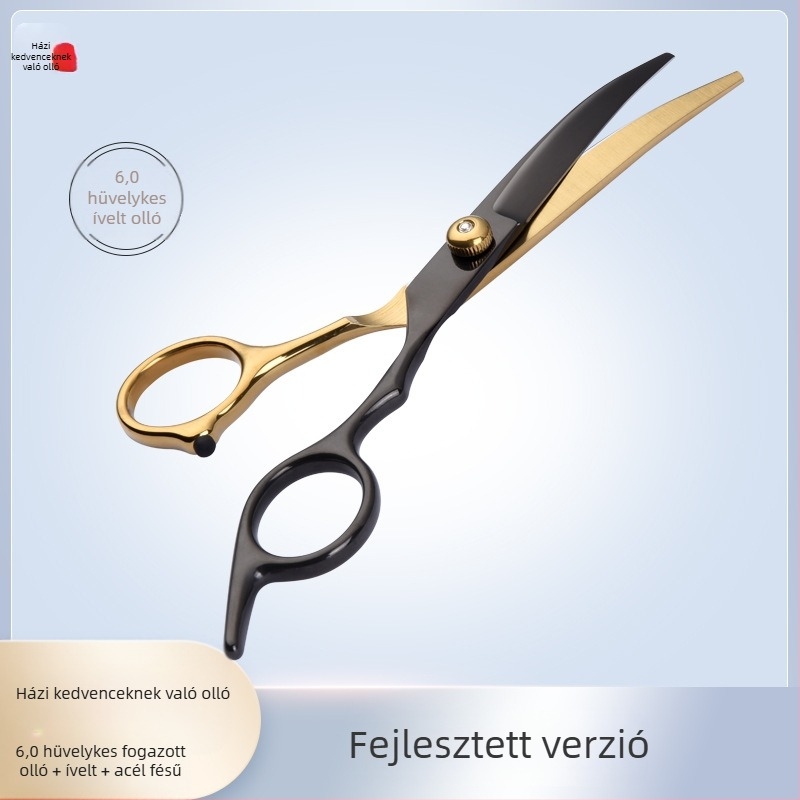 Kisállat szépségápolási kutya olló nyíróeszköz speciális szőrvágó készlet kutyaszőr ívelt olló mackó nyíró műtárgy
