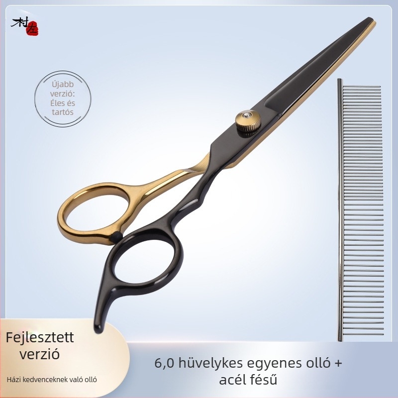 Kisállat szépségápolási kutya olló nyíróeszköz speciális szőrvágó készlet kutyaszőr ívelt olló mackó nyíró műtárgy