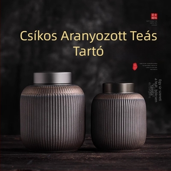 Vintage utánzatú tűzifa kerámia teáskanna nagy háztartási porcelán edény tea raktár lezárt tároló teáskanna irodai teásdoboz