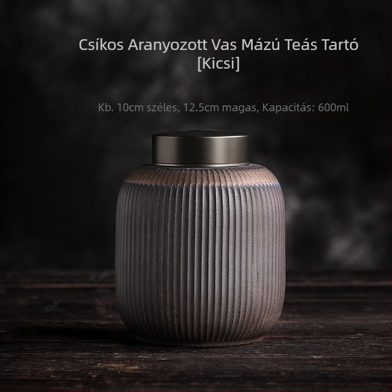 Vintage utánzatú tűzifa kerámia teáskanna nagy háztartási porcelán edény tea raktár lezárt tároló teáskanna irodai teásdoboz