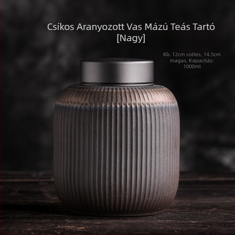 Vintage utánzatú tűzifa kerámia teáskanna nagy háztartási porcelán edény tea raktár lezárt tároló teáskanna irodai teásdoboz