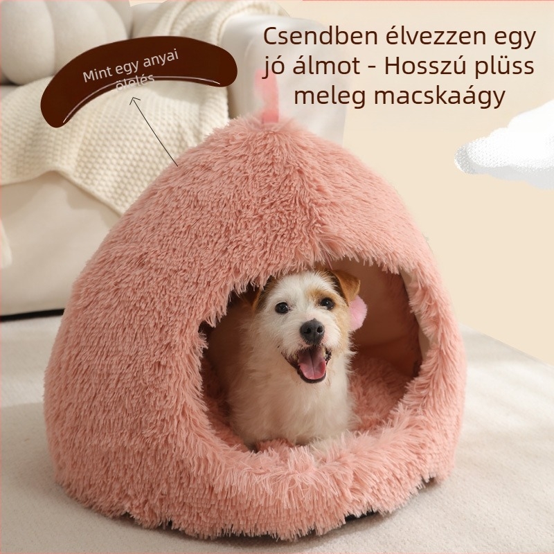 Új téli macskafészek plüss meleg kisállatfészek macska kutyafészek alátét mély alvás kennel kisállat-kellékek