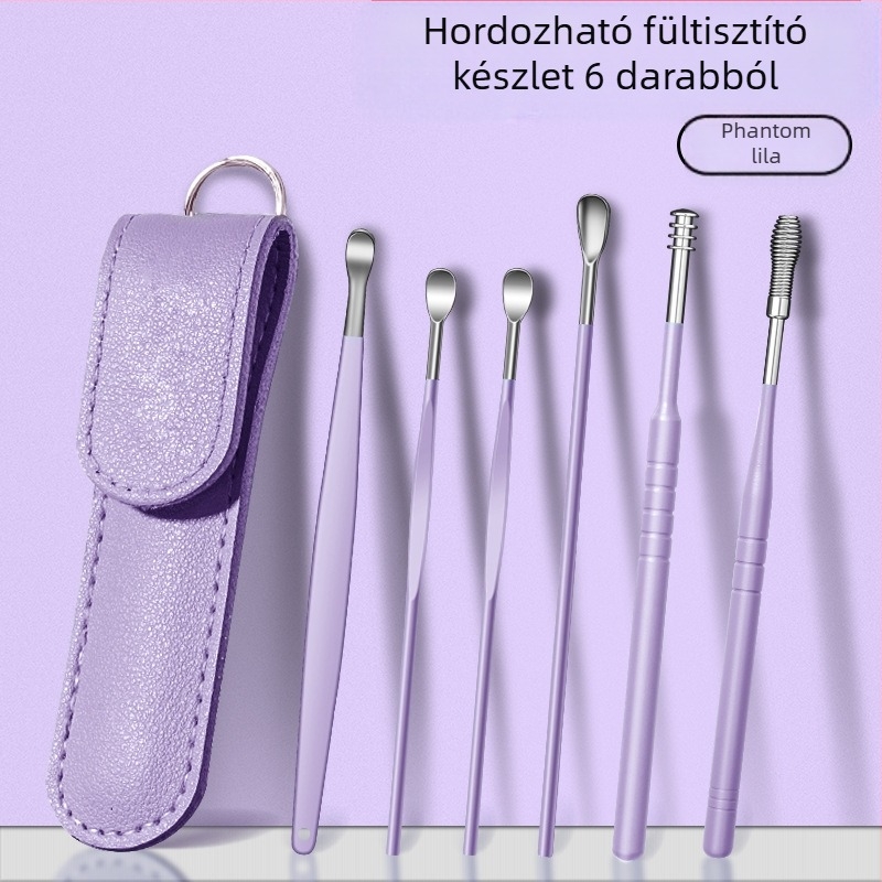 Fülásó kanálkészlet, fülásó műtárgy, professzionális fülzsírcsat fülásó eszköz gyerekeknek és felnőtteknek