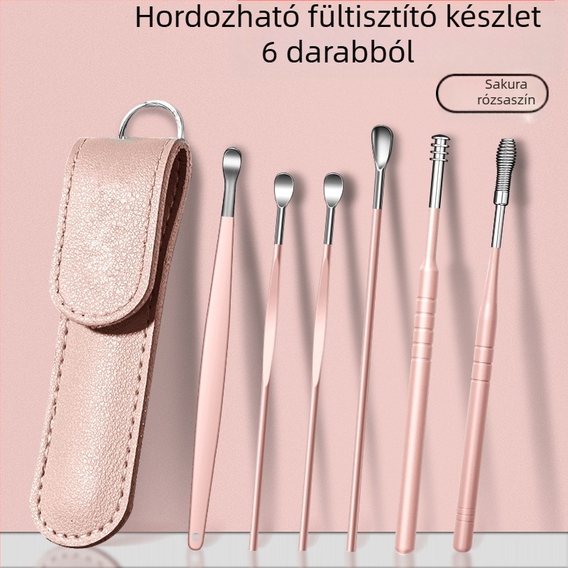 Fülásó kanálkészlet, fülásó műtárgy, professzionális fülzsírcsat fülásó eszköz gyerekeknek és felnőtteknek