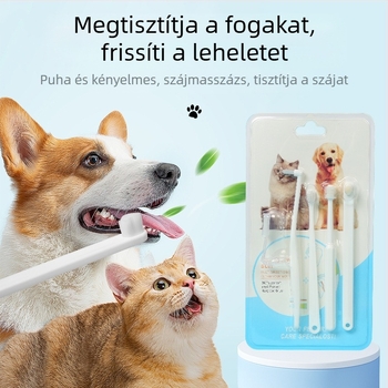 Macskák Fogtisztítás Kisállat Tisztító Ujjkészlet Kutya Fogmosás Rossz Lehelet Fogkeferuha Fogak Fogkő Szájüreg