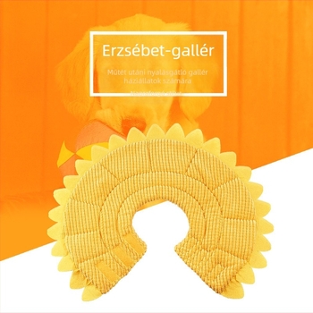 Napraforgó Erzsébet-korabeli nyakörv macskáknak és kutyáknak, karcolásgátló és harapás elleni fejfedő, puha macskanyakörv, szégyenkör