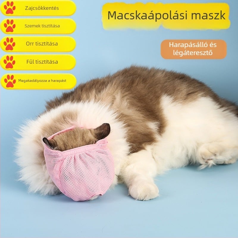 Macskaszemmaszk, Zajcsökkentés, Szemvédelem, Háziállat kapucnis maszk, Lélegző, Harapásgátló, Macskafürdetési és tisztítószerek
