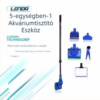 Londa Extended Aquarium Fish Tank Aquarium Supplies Akvárium Tank Tereprendezési Szerszám Öt Az Egyben Hosszú Nyél Nincs Holt Sarok Tisztítókefe