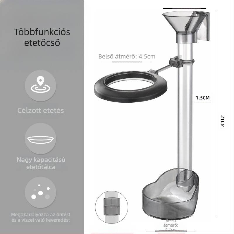 Akvárium etetőcső Multifunkcionális akril hal- és garnélarák etetőeszköz Anti-sodródás vízbe úszó kettős célú fűmedencés akvárium speciális