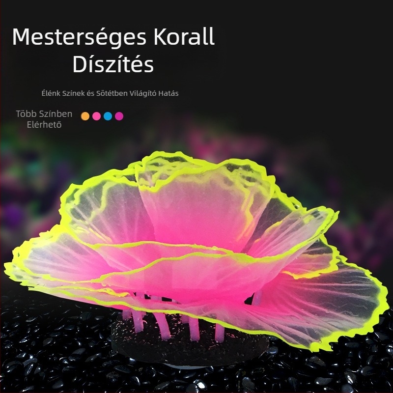 Akvárium dekorációk, díszek, akvárium, tereprendezés, korall szimuláció, saláta, korall, világító víz alatti világ, kis tájkép
