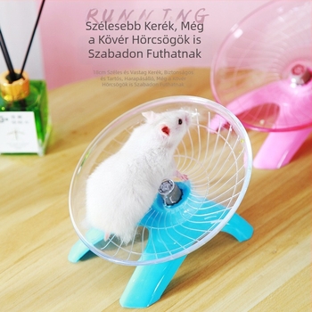 Hörcsög futókorong tengely arany medve repülő csészealj futófelszerelések átlátszó futójáték 18 cm méretű kisállat csendes futópad