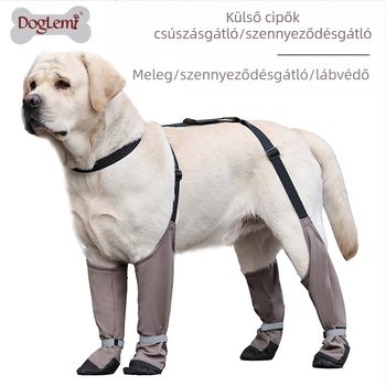 Kutyacipők, Szennyeződésgátló, Esésgátló, Pántok, Meleg Golden Retriever kutyacipők, Háziállat-kellékek, Szennyeződésgátló tárgyak kimegy a szabadba