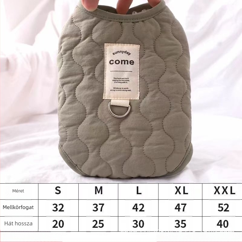 Kutya-macska őszi-téli mellény, meleg báránypolár, kis és közepes méretű kutyáknak való kültéri hám, háziállatruházat, vastagított és meleg