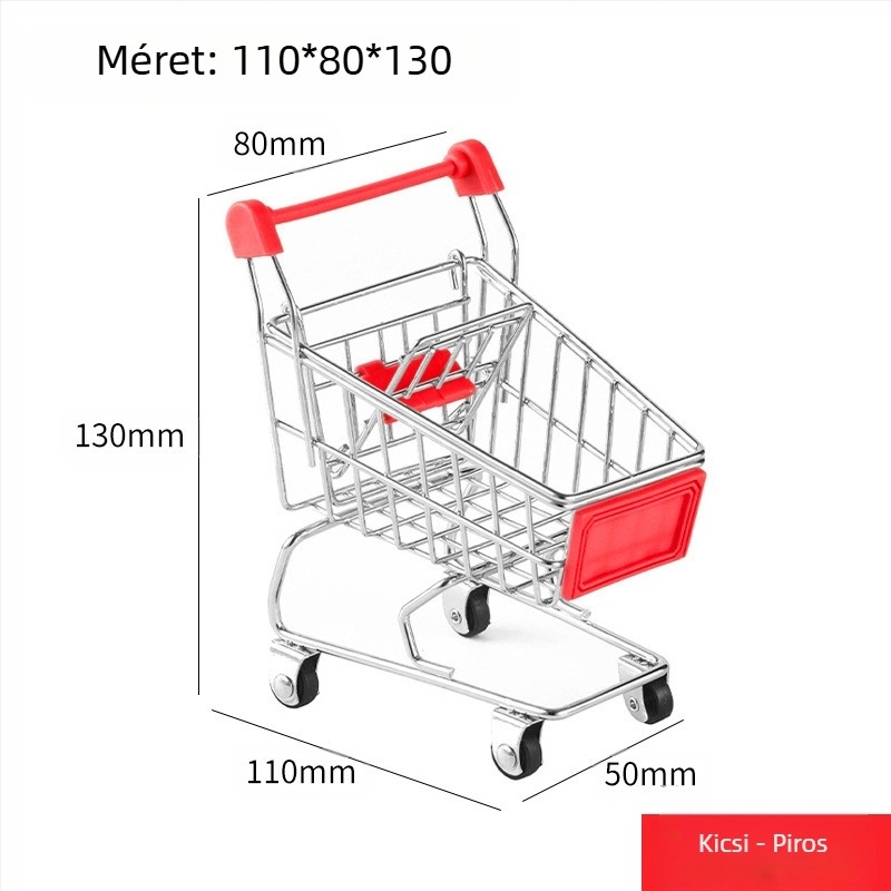 Gyerek bevásárlókocsi mini bevásárlókocsi játék játszóház bevásárló modell dekoráció kreatív tároló autó kis méret