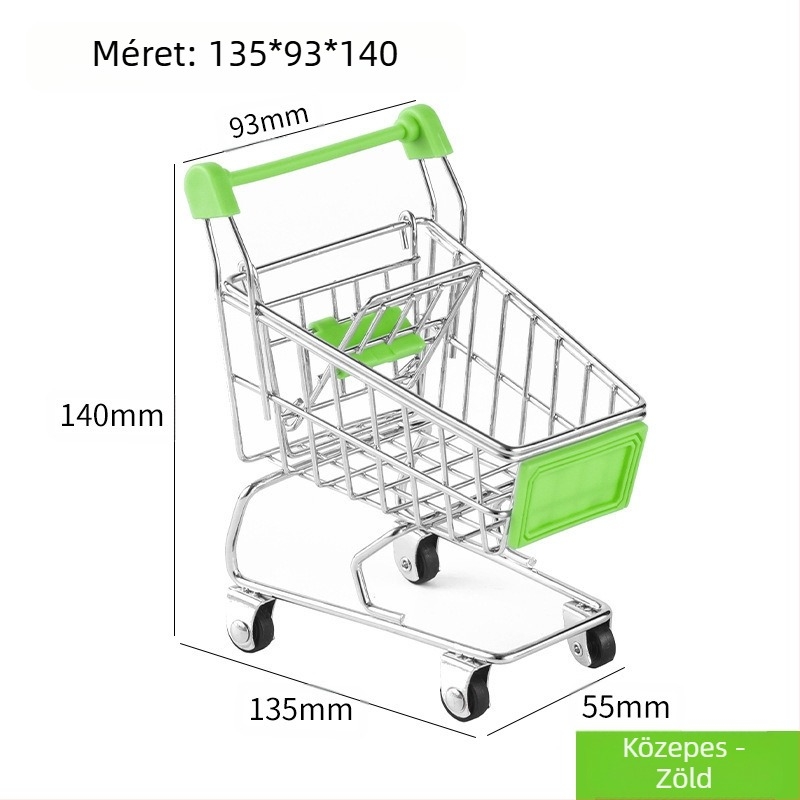 Gyerek bevásárlókocsi mini bevásárlókocsi játék játszóház bevásárló modell dekoráció kreatív tároló autó kis méret