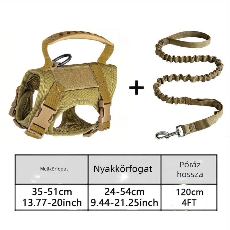 Taktikai macska mellkaspántos mellény, húzókötél, szakadásgátló, állítható, kicsúsztatható macskakötél, kutyáknak való lánc, kistestű kutyáknak