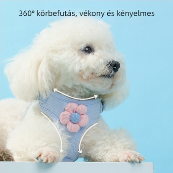 Új, kutyavirág alakú, kötéllel ellátott mellény, medvekötött mellkaspánt, kisállat-mellkaspánt, kisállat-kellékek nagykereskedelme
