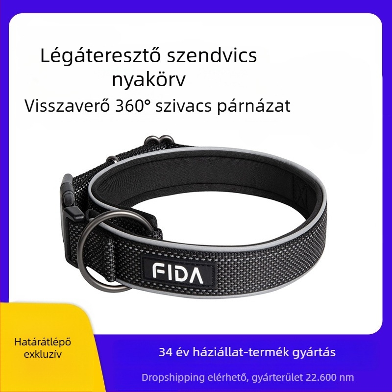 Nejlon fényvisszaverő kisállat nyakörv kutya nyakörv kötélpánt Feida Amazon népszerű kutya nyakörv nagykereskedelmi nyakörv