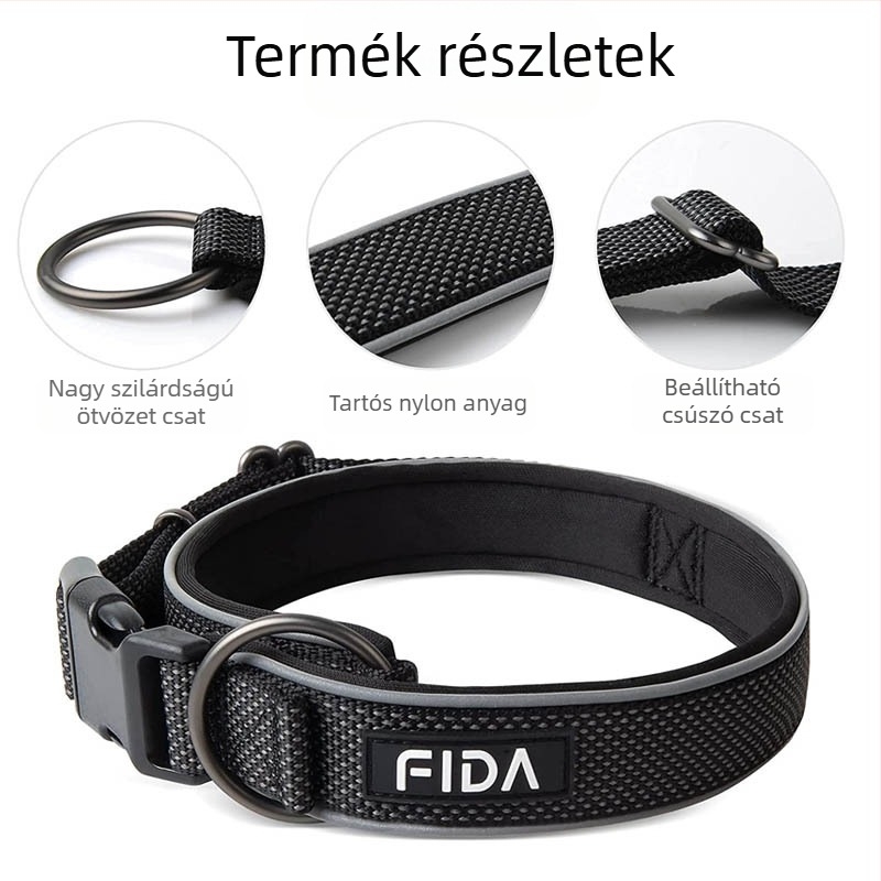 Nejlon fényvisszaverő kisállat nyakörv kutya nyakörv kötélpánt Feida Amazon népszerű kutya nyakörv nagykereskedelmi nyakörv