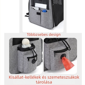 Kisállat gurulós tok hátizsák kimenő hordozható macskatáska kutyatáska nyári lélegző nagy kapacitású bővülő kisállat táska