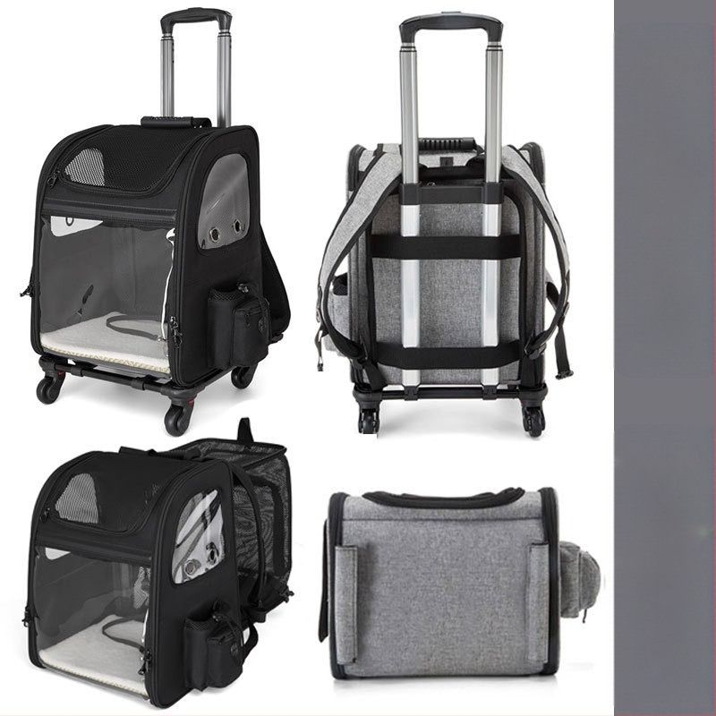 Kisállat gurulós tok hátizsák kimenő hordozható macskatáska kutyatáska nyári lélegző nagy kapacitású bővülő kisállat táska