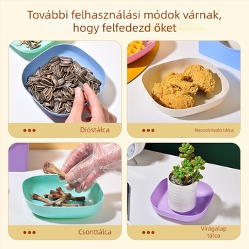 Új érkezésű csontköpő tál, kreatív japán stílusú háztartási csontköpő tál, műanyag kis tál, aranyos tárolódoboz, ételtartó talppal