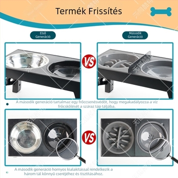 Emelős kutyatál, lassú étel, összecsukható medence, lassú étel, fulladásgátló, emelt rizstál, dupla tál, emelt tál, nyalótál