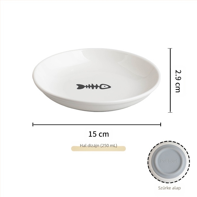kerámia macskatál határokon átnyúló kisállat-kellékek szilikon csúszásmentes kerámia tál kutyatáptál felpattanásgátló macskatáptál halszálkás kutyatál