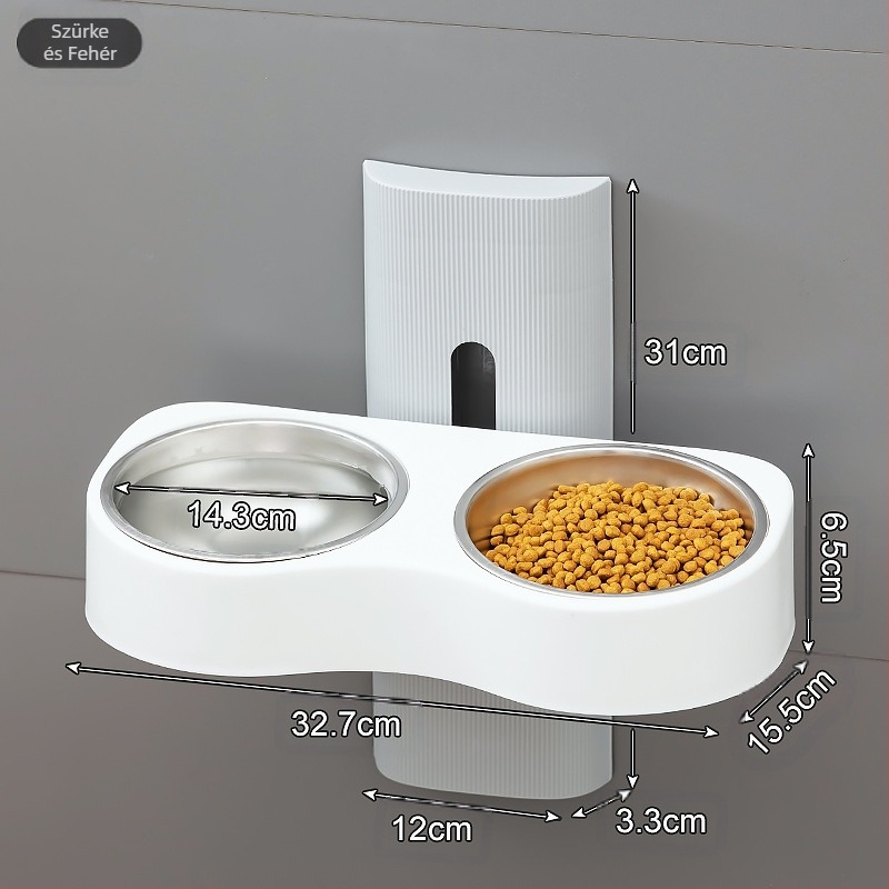 Emelhető macskaetető tál, új három az egyben ivóvíz etető, macskaeledel-tál, macskarizses tál, integrált etető
