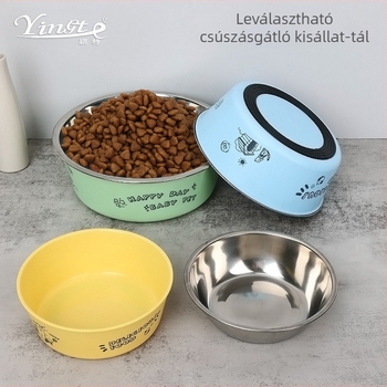Nagykereskedelmi kisállat-kellékek Csúszásmentes tál kutya- és macskaeledel tál rizstál kutyáknak itatótál kettős felhasználású etetőtál kisállatoknak