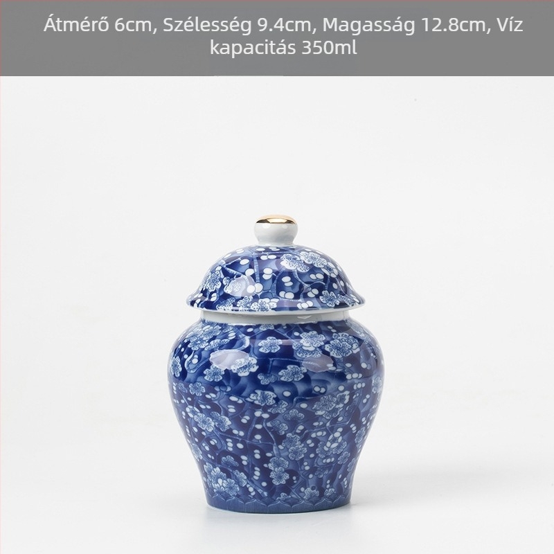 Kerámia kis méretű teáskanna lezárt üveg háztartási tea csomagoló doboz celadon teáskanna tárolóedény általános üveg fedéllel