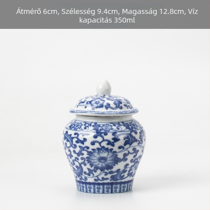 Kerámia kis méretű teáskanna lezárt üveg háztartási tea csomagoló doboz celadon teáskanna tárolóedény általános üveg fedéllel