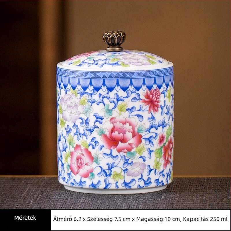 Kerámia kis méretű teáskanna lezárt üveg háztartási tea csomagoló doboz celadon teáskanna tárolóedény általános üveg fedéllel