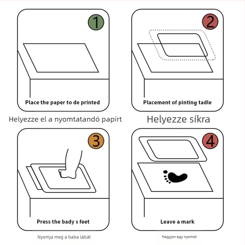 Eldobható nyomtatóasztal baba kéz- és lábnyom-tintapárna lábnyom graffiti tapadásmentes kéznyom-tintapárna új mosásmentes ujjnyom-tintapárna