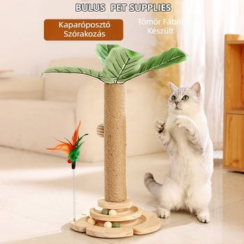 Természetes szizál függőleges kókuszlé kókuszfa mászóka állvány macska mászóka állvány macska kapaszkodó oszlop macska ugró platform macskafa macskajáték kisállat-kellékek