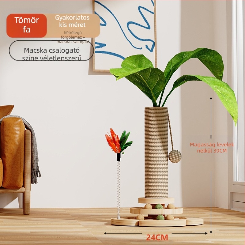 Természetes szizál függőleges kókuszlé kókuszfa mászóka állvány macska mászóka állvány macska kapaszkodó oszlop macska ugró platform macskafa macskajáték kisállat-kellékek