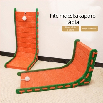 L-típusú függőleges macskakaparódeszka filc macskafészek integrált kopásálló, morzsamentes macskakarom-csiszolásos műtárgy extra nagy macskakaromdeszka