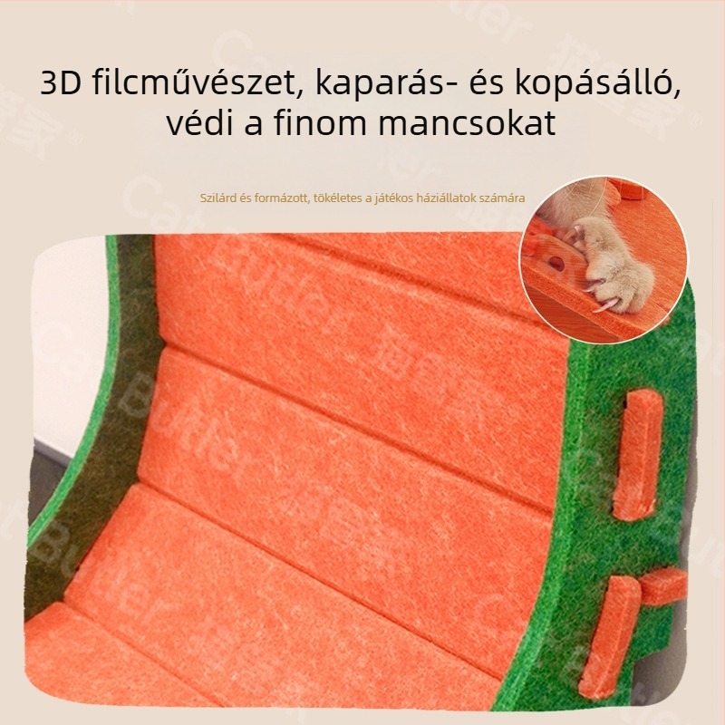 L-típusú függőleges macskakaparódeszka filc macskafészek integrált kopásálló, morzsamentes macskakarom-csiszolásos műtárgy extra nagy macskakaromdeszka